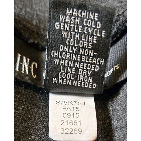 INC International Concepts Size 12 Leggings Dark Gray Grey Thick Elastic Ankle - Picture 8 of 8